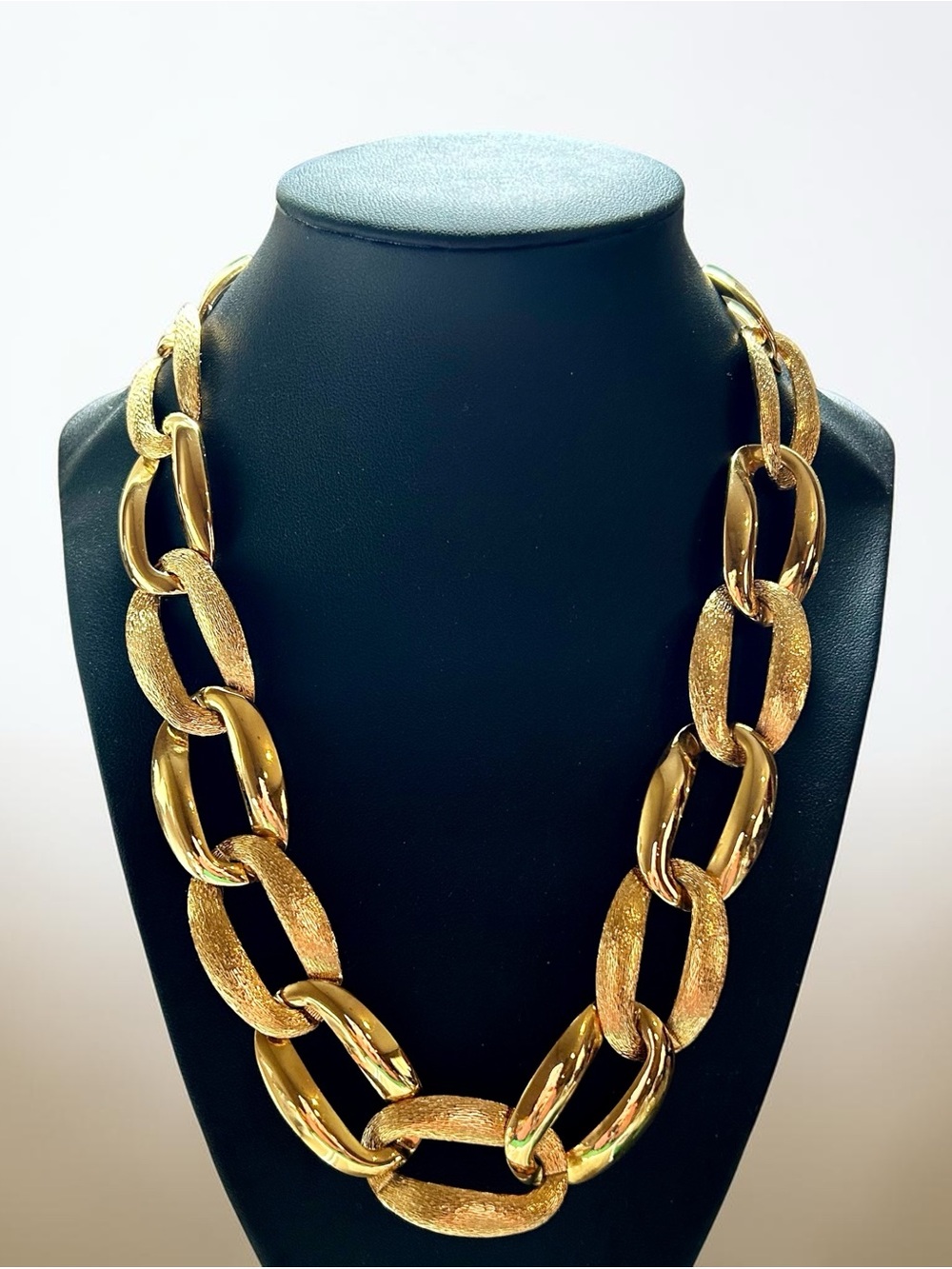 Vintage Napier Gold-tone Chunky Statement Chain Necklace
